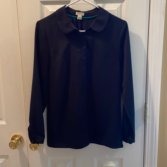 J Crew Navy Blouse - Picture 1 of 6